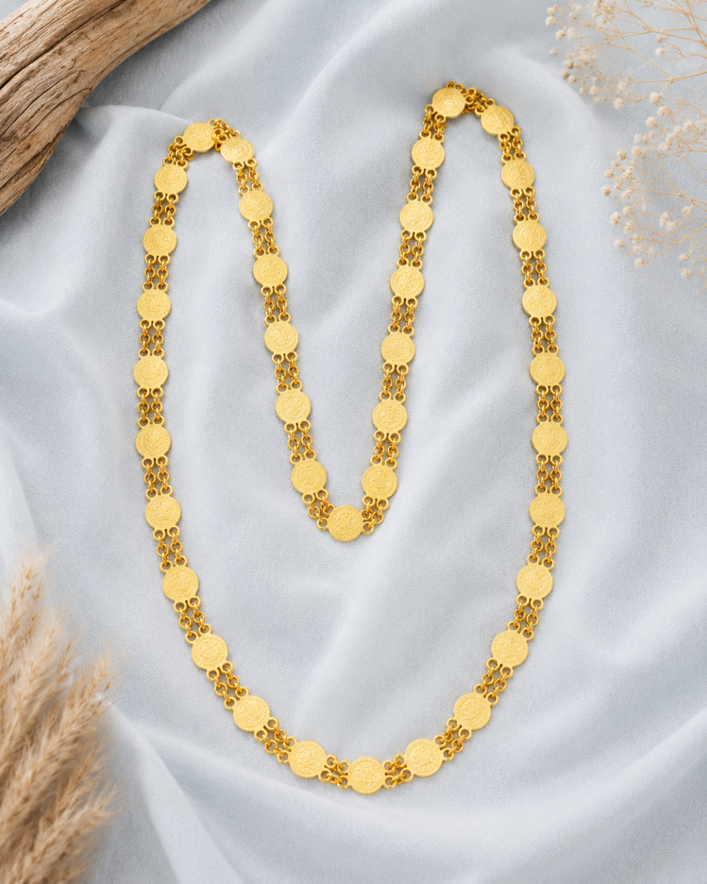 Royal gold coin link necklace