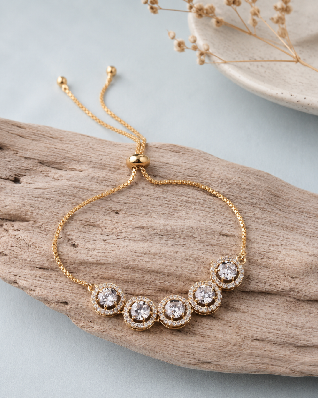 Celeste CZ adjustable bracelet for women