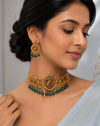 Royal Antique Floral Choker Necklace Set