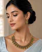 Emerald Blossom Antique Necklace Set