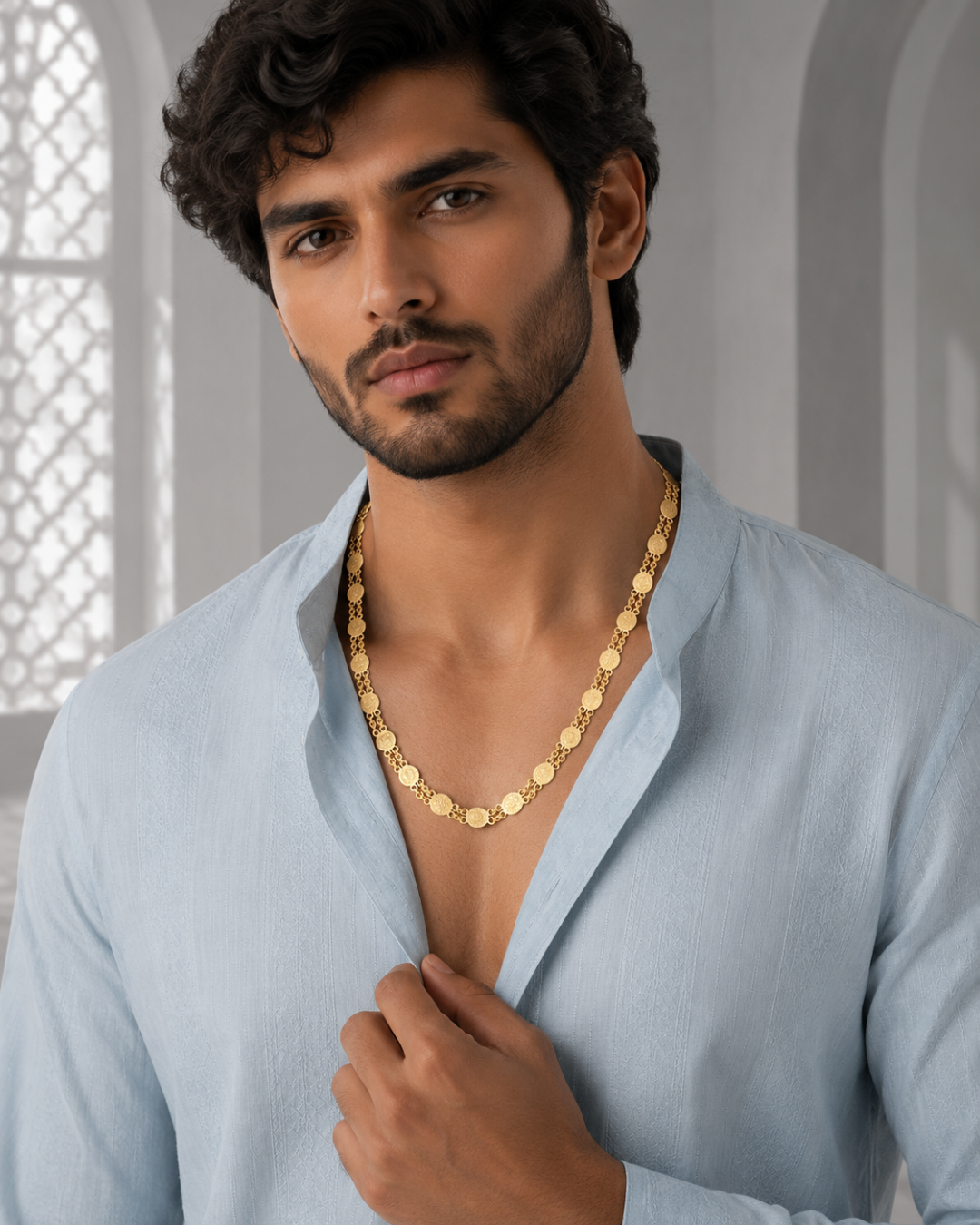 Royal Gold Coin Link Necklace