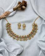 Mayura peacock antique temple necklace set