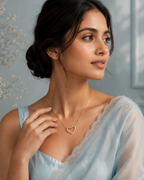 Golden Open Heart Pendant Necklace