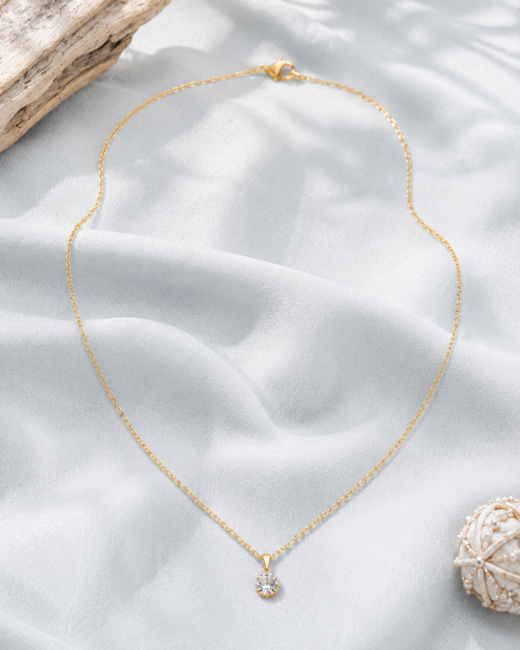 Classic solitaire pendant necklace