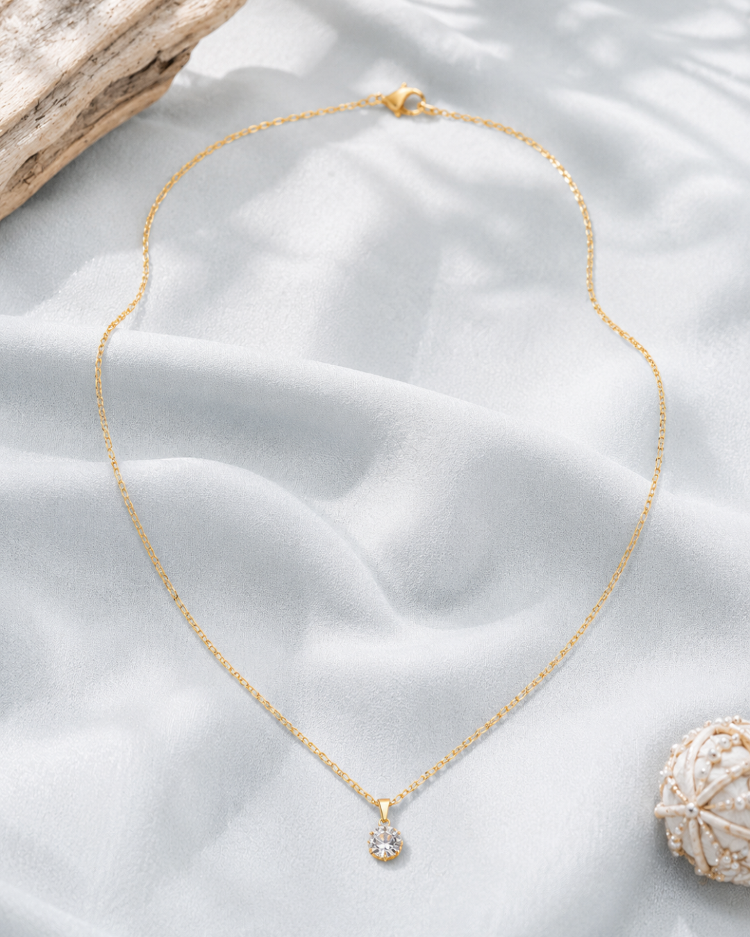Classic solitaire pendant necklace