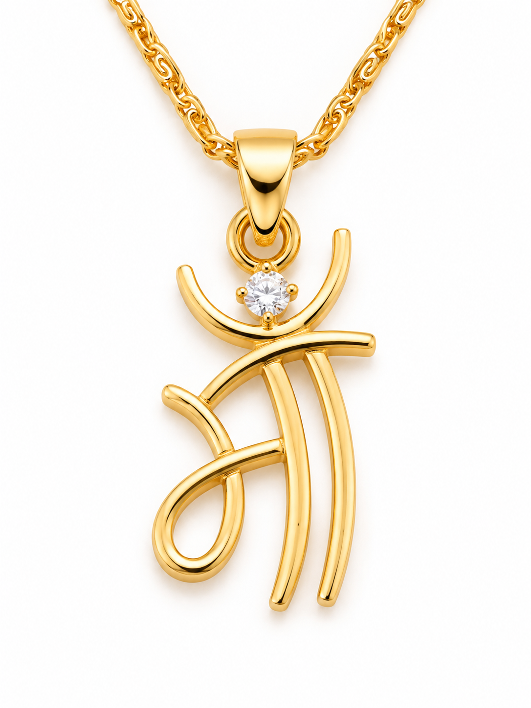 Elegant Initial Letter Pendant Necklace for Women (Gold Plated)
