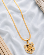 Divine Om Shield Gold Pendant Chain