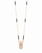 Elegant Rose Gold Mangalsutra with Dual Crystal Drop Pendant