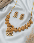 Antique Peacock Pearl Necklace Set