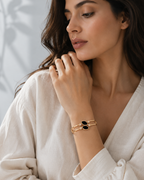 Noir Leaf Rose Gold Bracelet