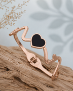 Midnight heart rose gold bracelet for women