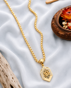 Om Harmony Hexagon Gold Pendant Chain