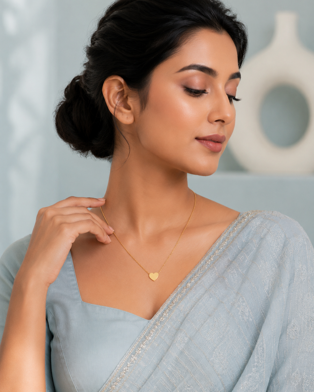 Golden Heart Pendant Necklace