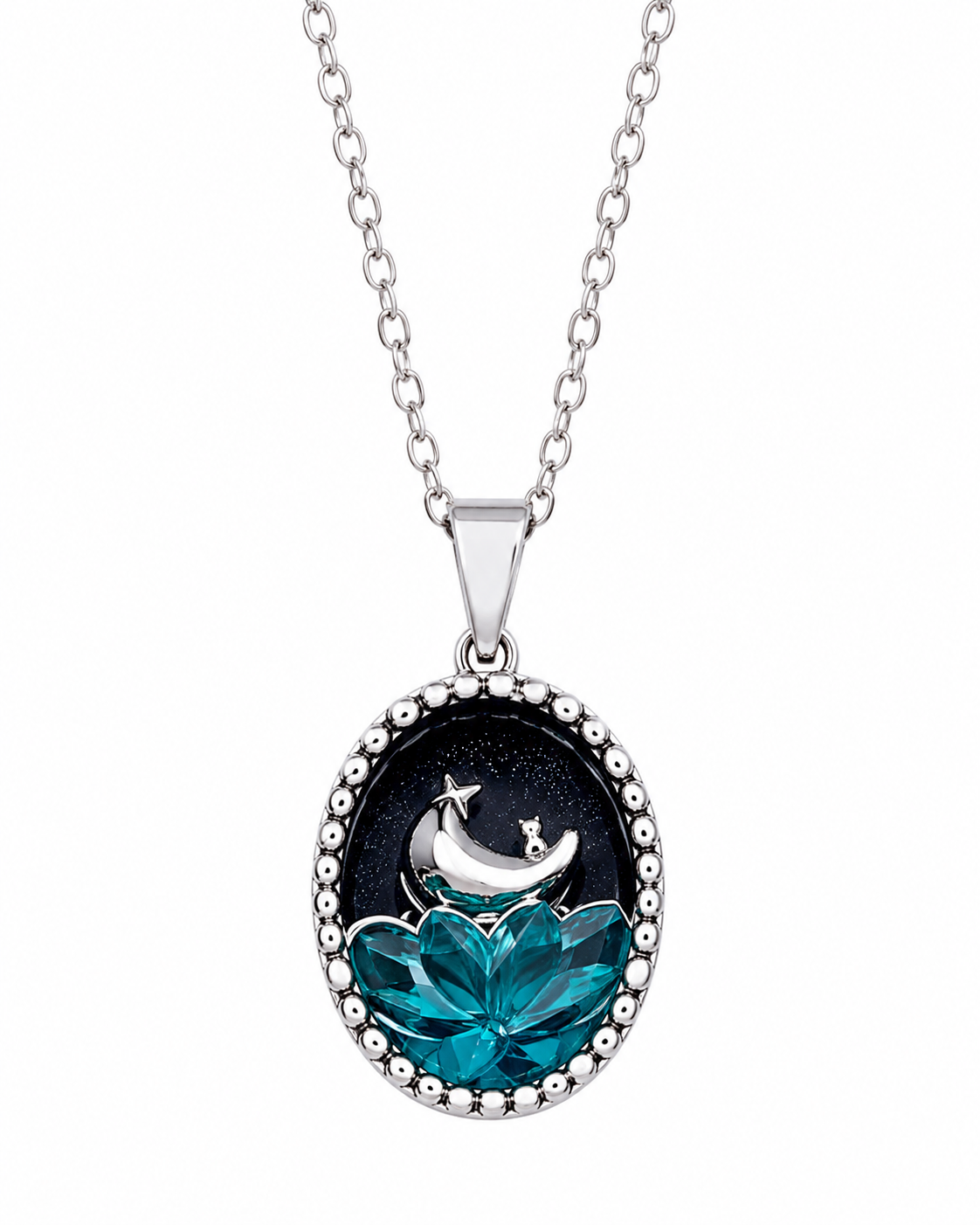 Elegant Dolphin Blue Crystal Pendant Necklace for Women