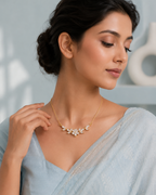 Golden CZ Floral Vine Necklace