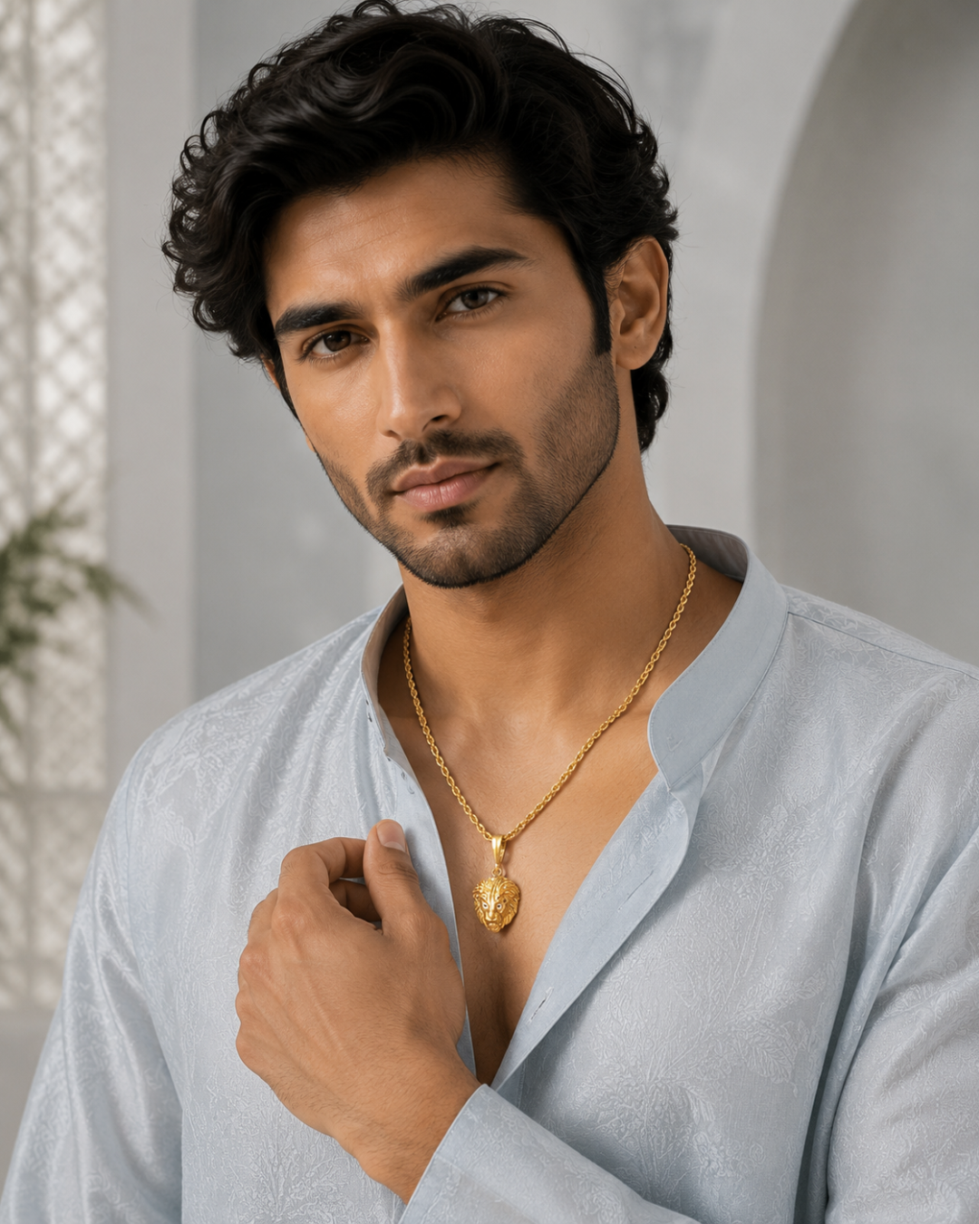 Royal Lion Gold Pendant Necklace