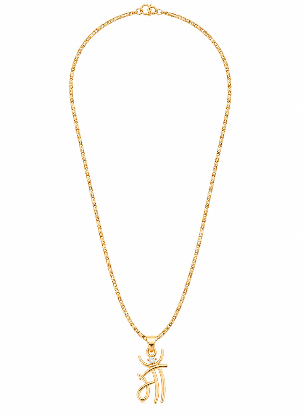 Elegant Initial Letter Pendant Necklace for Women (Gold Plated)