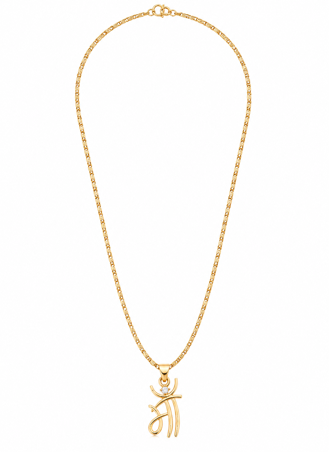 Elegant Initial Letter Pendant Necklace for Women (Gold Plated)