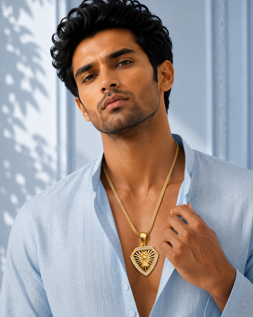 Divine Balaji Gold Pendant with Premium Mesh Chain