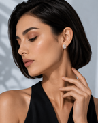 Golden Daisy CZ Stud Earrings