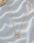 Crystal open heart pendant necklace