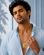 Royal Lion Gold Pendant with Premium Box Chain