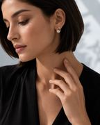 Golden Solitaire CZ Drop Earrings