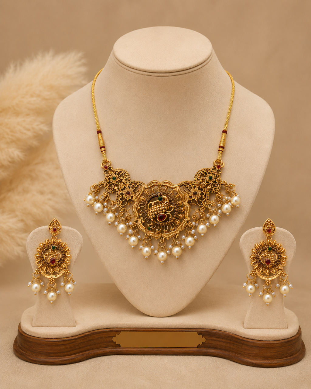 Royal Pearl Antique Necklace Set