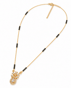 Elegant Rose Gold Mangalsutra with Dual Crystal Drop Pendant