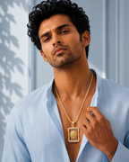 Regal Lion Gold Pendant with Premium Box Chain