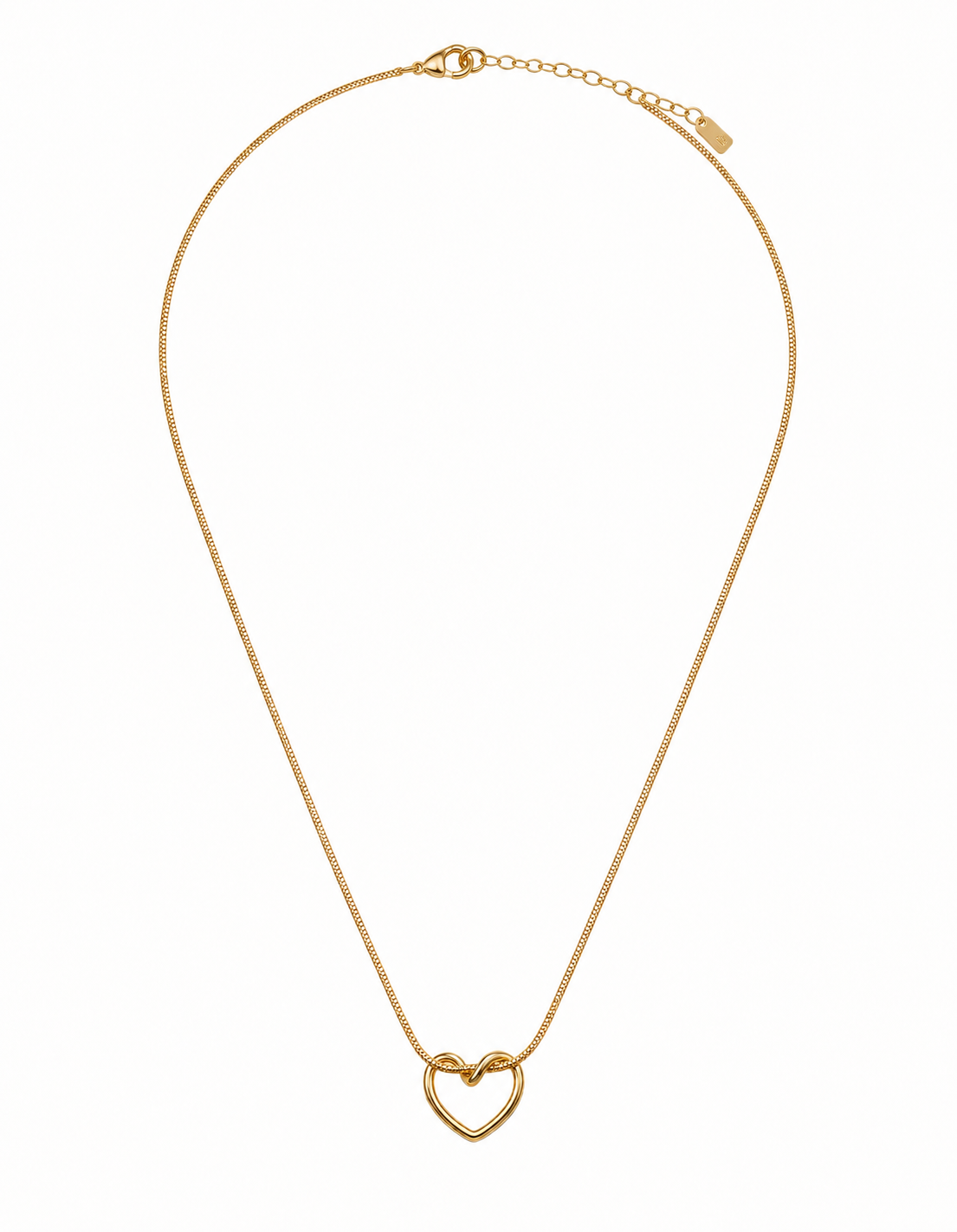 Minimal Gold Open Heart Pendant Necklace for Women