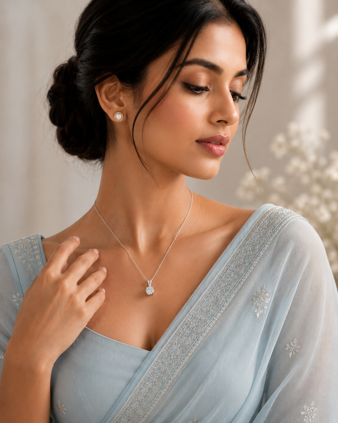 Silver Solitaire Pendant Necklace
