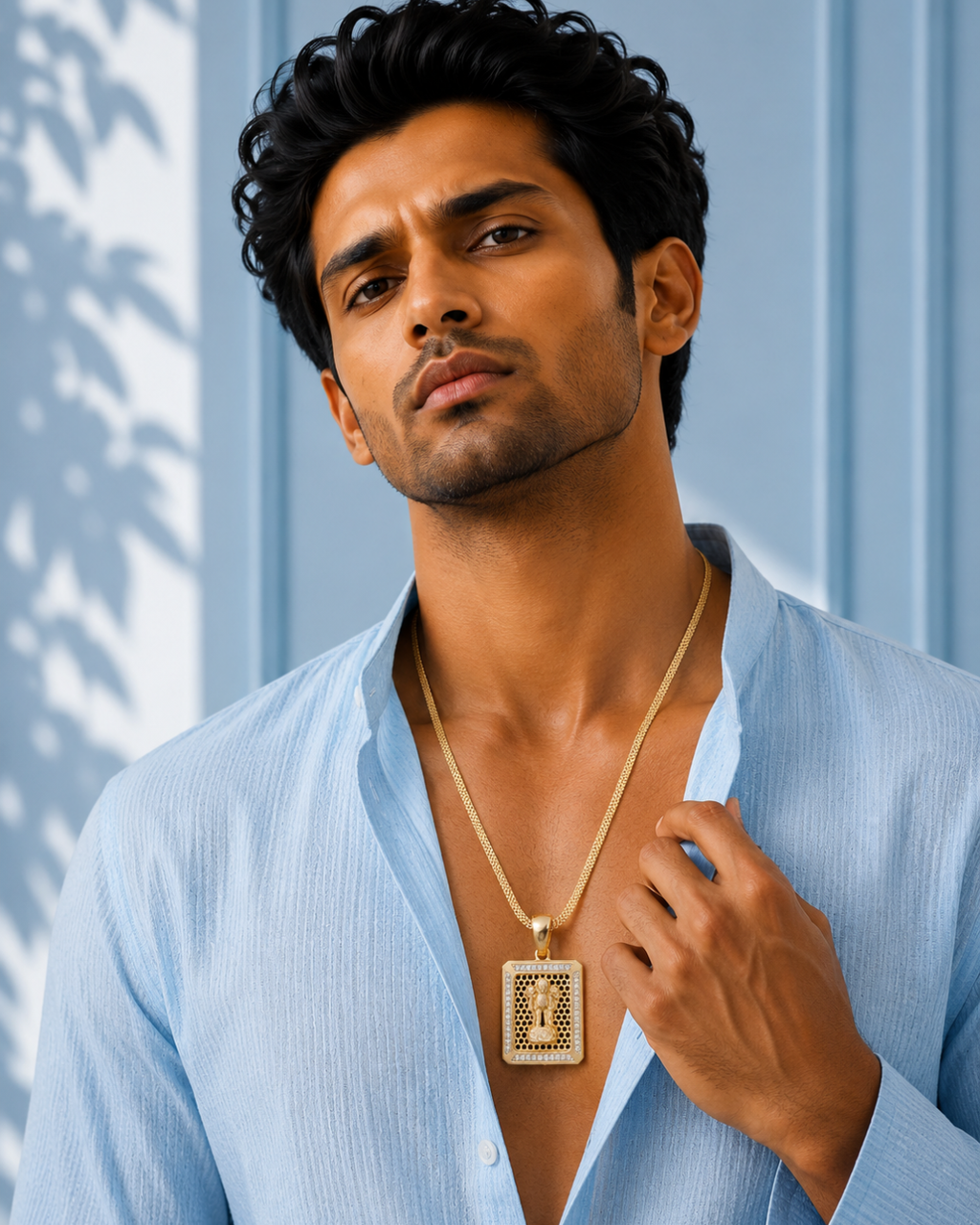 Divine Gold Hanuman Pendant Necklace