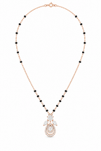 Rose Gold Floral Drop Mangalsutra Necklace