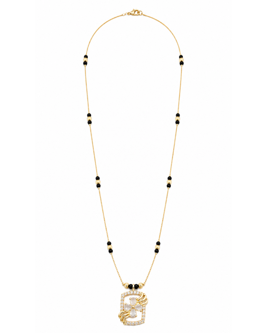 Floral CZ Pendant Mangalsutra