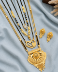 Golden Leaf Mangalsutra Combo Set