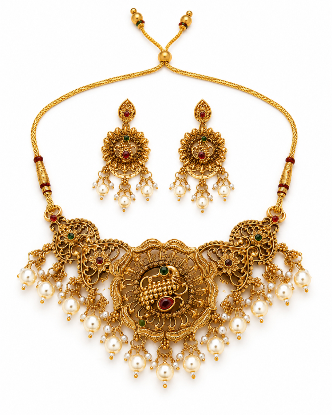 Royal Pearl Antique Necklace Set