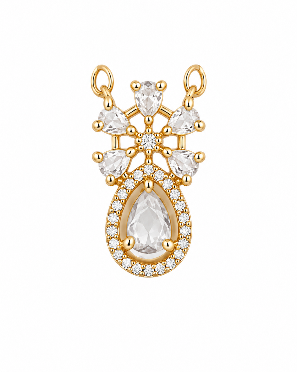 Elegant Rose Gold Mangalsutra with Dual Crystal Drop Pendant