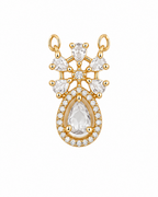 Elegant Rose Gold Mangalsutra with Dual Crystal Drop Pendant