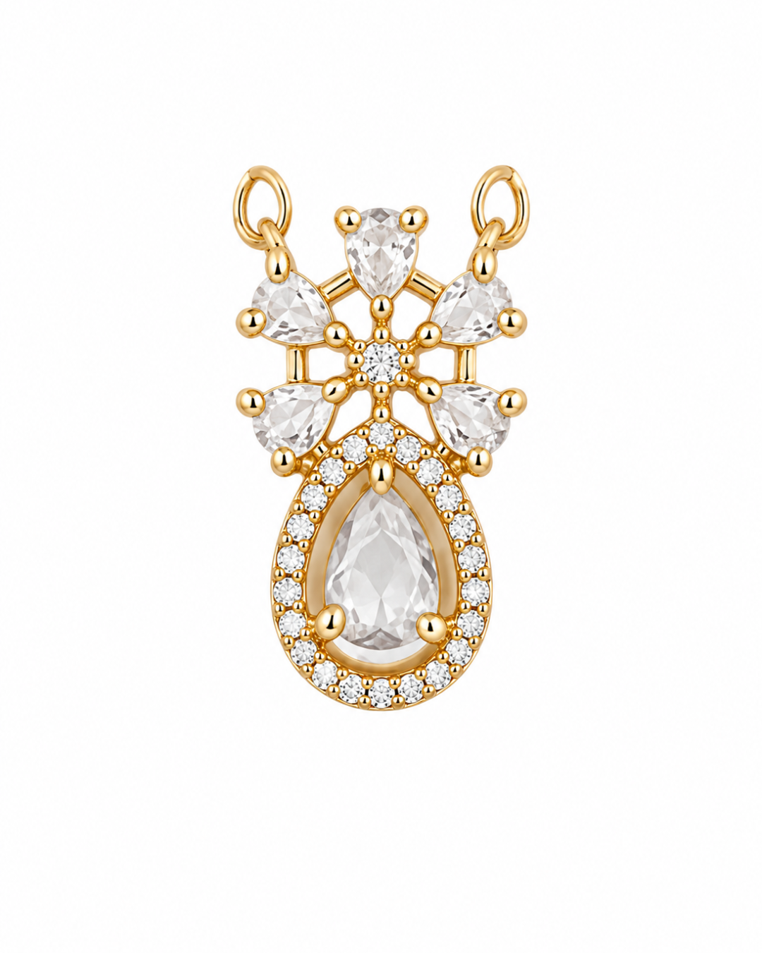Elegant Rose Gold Mangalsutra with Dual Crystal Drop Pendant