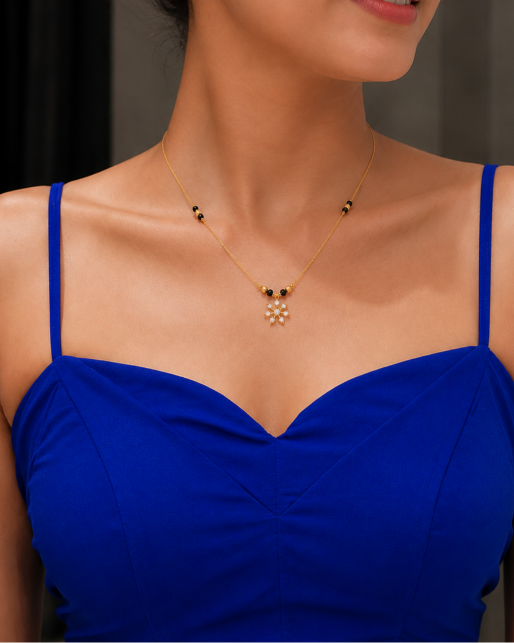 Snowflake Charm Mangalsutra