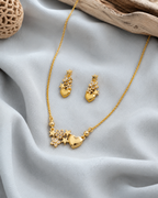 Floral heart necklace set with matching earrings