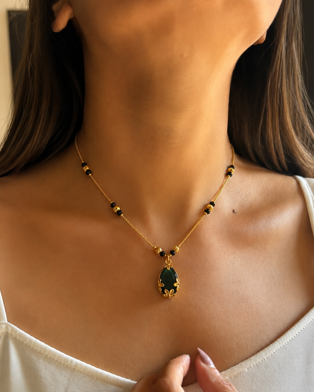 Emerald Drop Mangalsutra