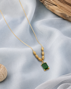 Emerald green crystal pendant necklace