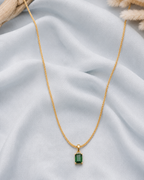 Emerald green crystal pendant necklace