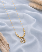Luminous square crystal pendant necklace