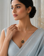 Midnight Daisy Pendant & Earrings Set