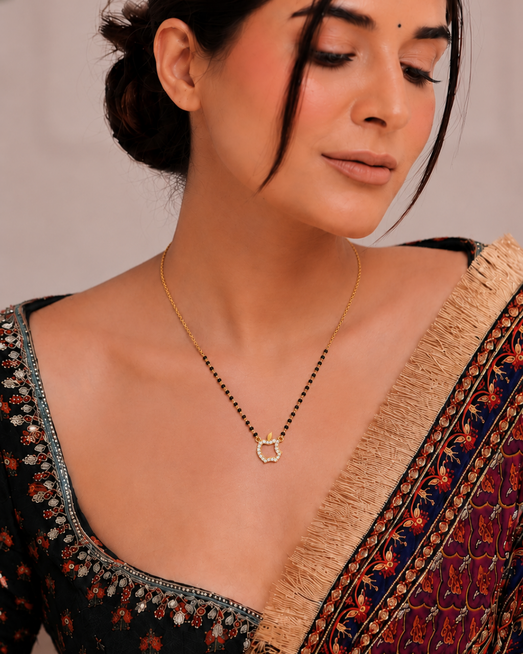 Apple Charm CZ Mangalsutra