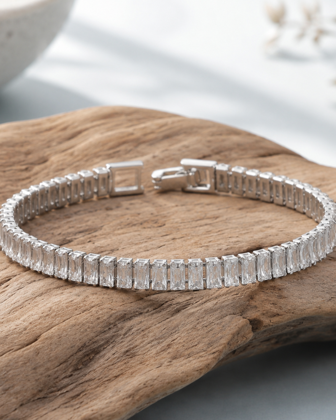 Radiant baguette CZ tennis bracelet for women