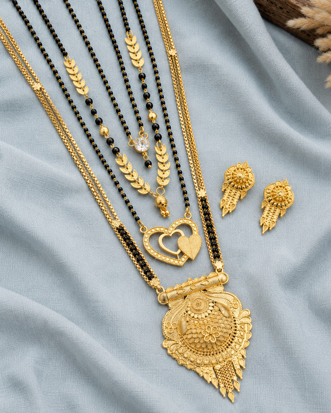 Premium Gold-Plated Mangalsutra Combo Set